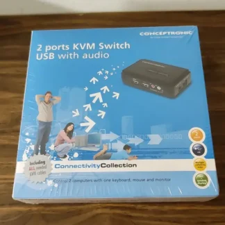 2-Port KVM Switch USB with Audio – Brand New